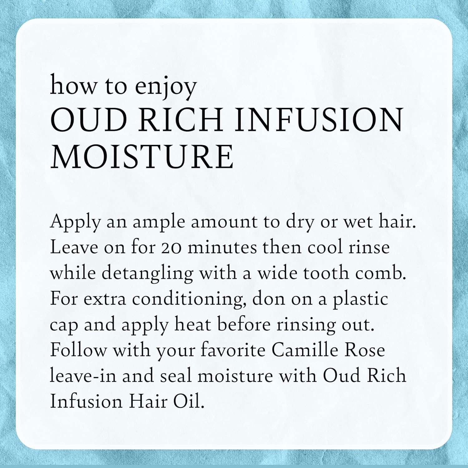 Camille Rose Naturals Camille Rose Oud Rich Infusion Moisture Treatment 240ml