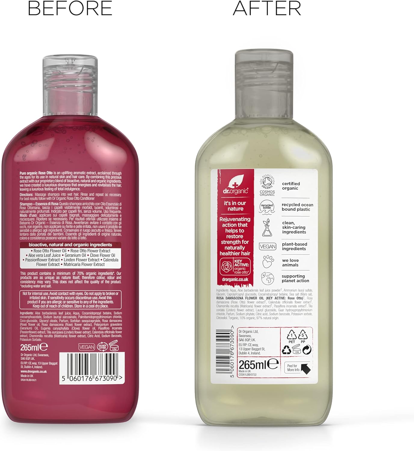 Dr Organic Bioactive Haircare Organic Rose Otto Shampoo 265ml