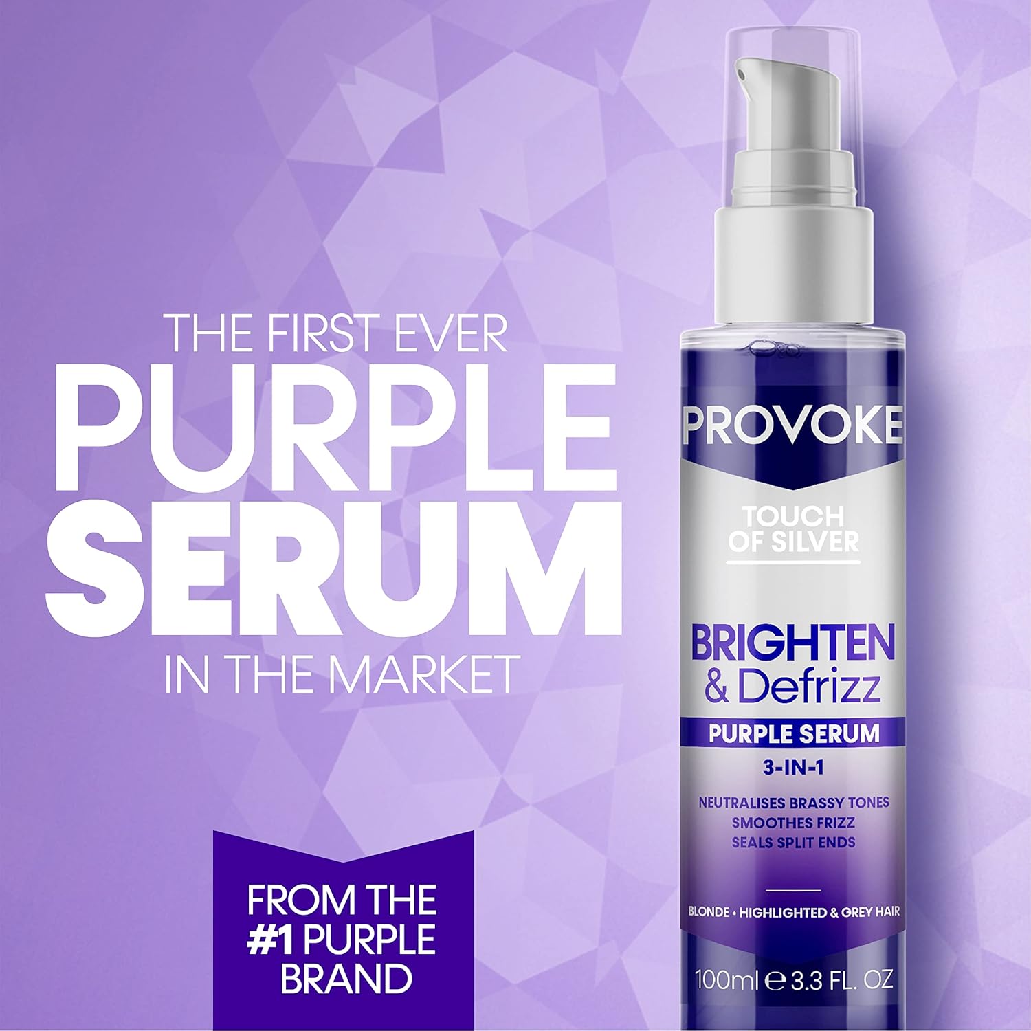 Keyline Provoke Touch Of Silver Brighten Defrizz 3 In 1 Purple Serum 100ml