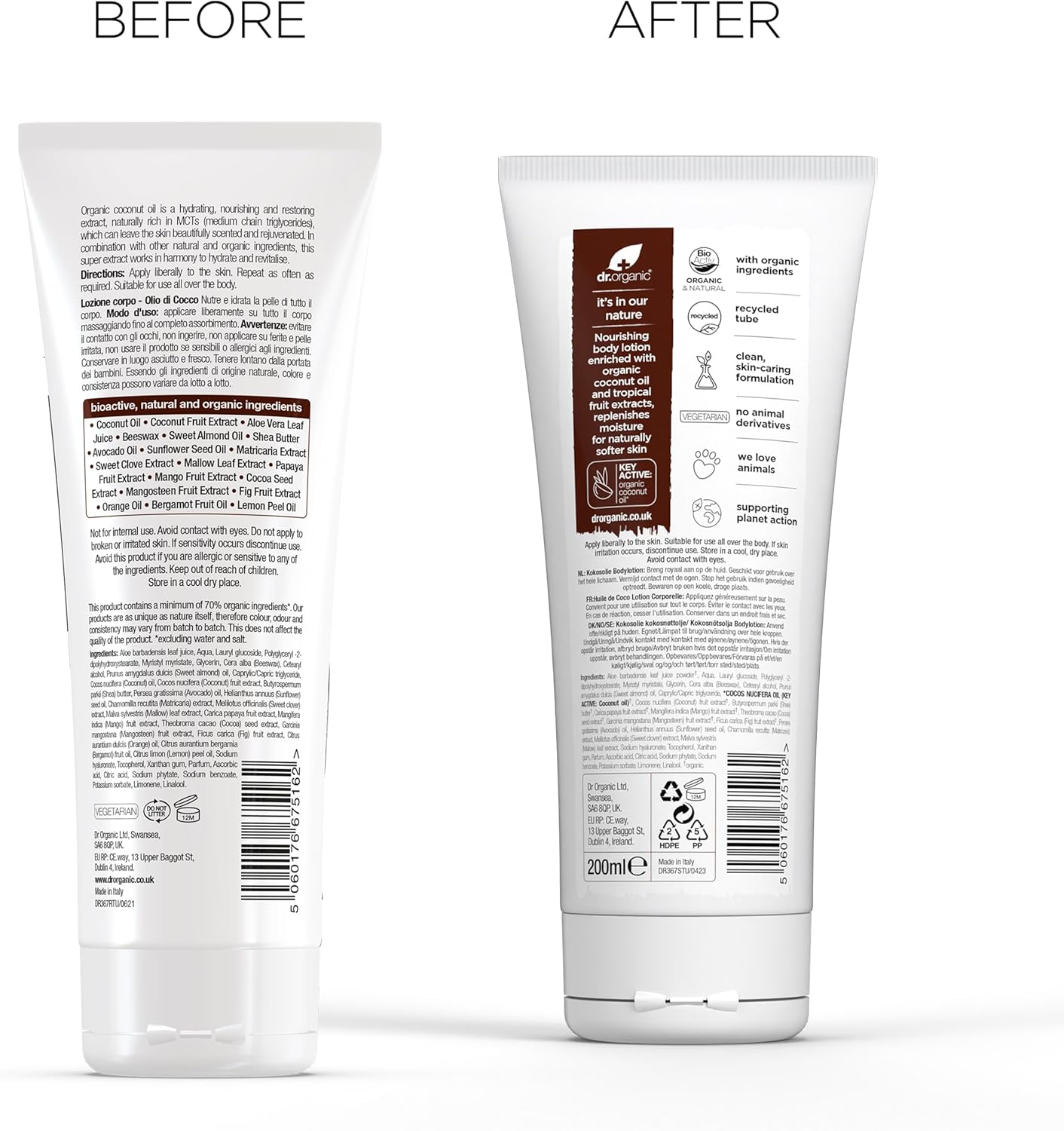 Dr Organic Bioactive Skincare Organic Virgin Coconut Oil Body Lotion 200ml