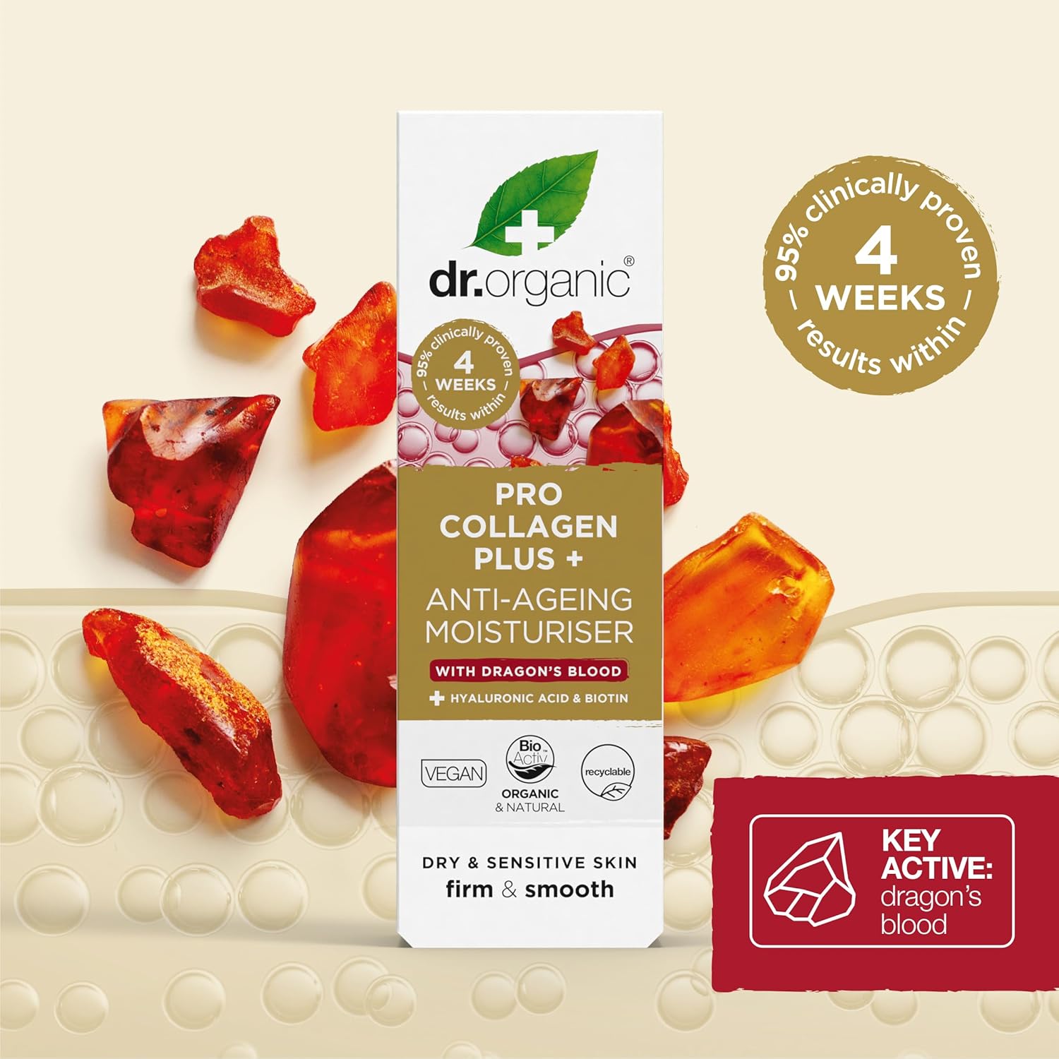 Dr Organic Pro Collagen Plus Anti Ageing Moisturiser With Dragons Blood 50ml