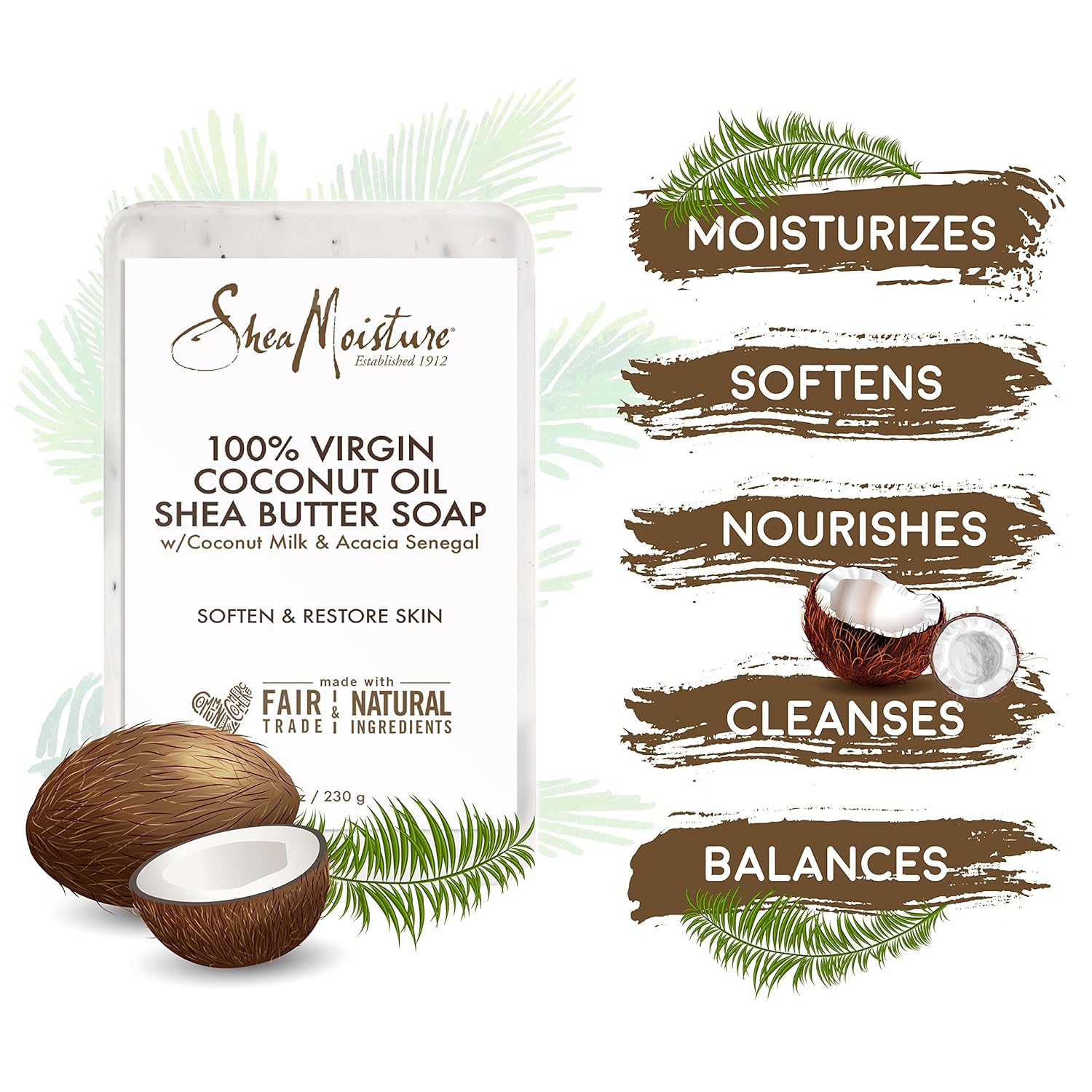 Shea Moisture Virgin Coconut Oil Shea Butter Soap 227g