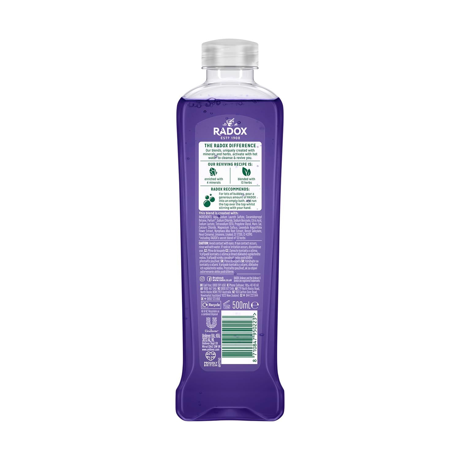 Radox Feel Relaxed Water Lily And Lavender Bath Soak 500ml