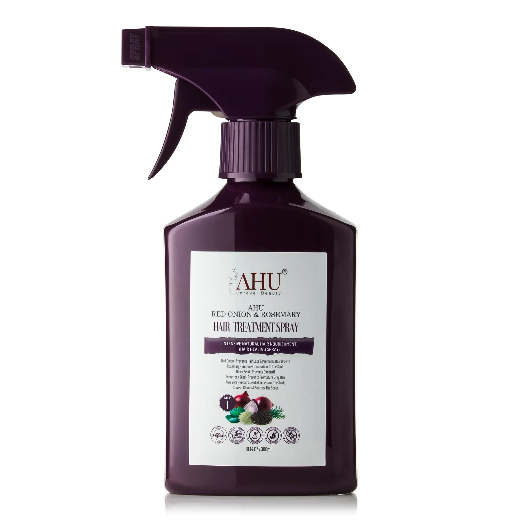 AHU Care AHU Red Onion And Rosemary Hair Treatment Spray 300ml
