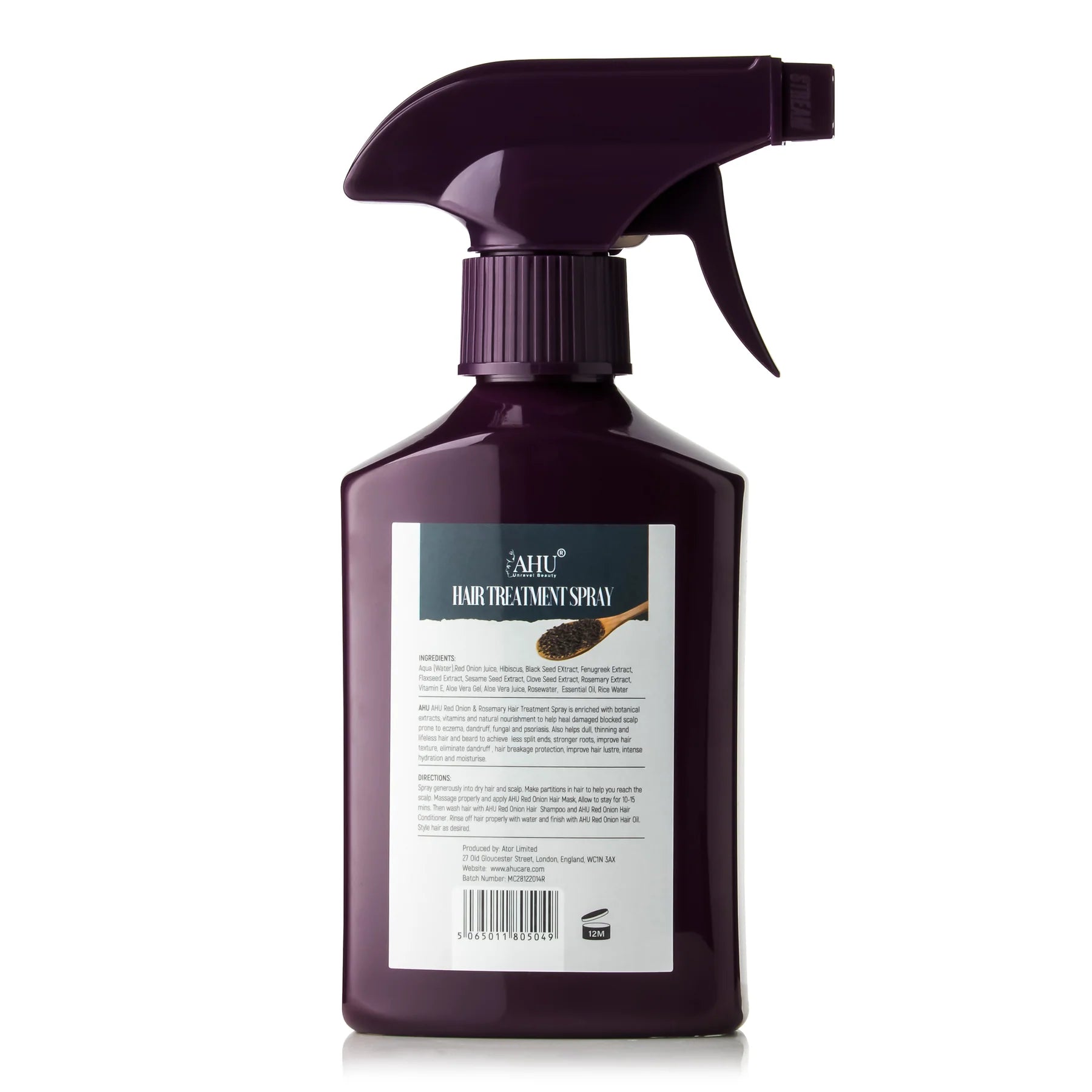 AHU Care AHU Red Onion And Rosemary Hair Treatment Spray 300ml