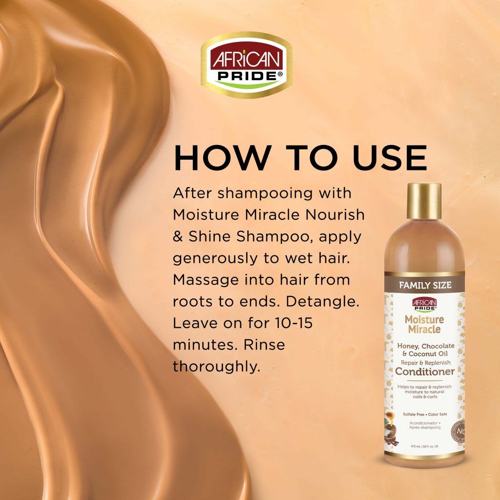 African Pride Moisture Miracle Honey Chocolate And Coconut Oil Conditioner 475ml - Afro Hair Boutique