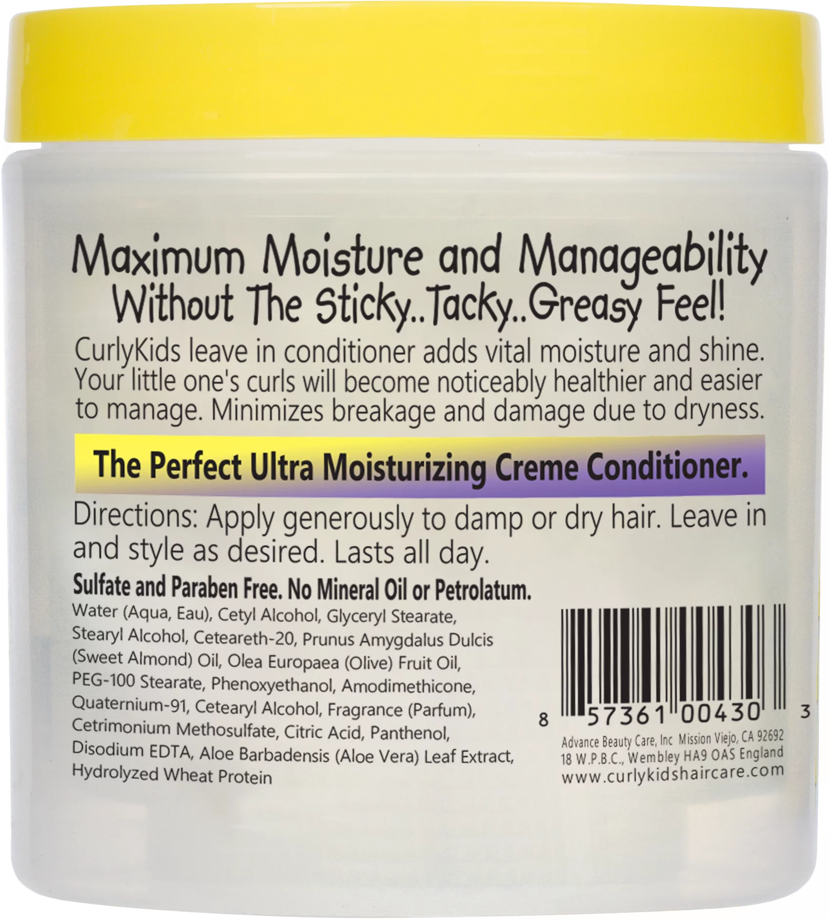 Advance Beauty Care Curly Kids Curly Creme Leave In Conditioner 170g