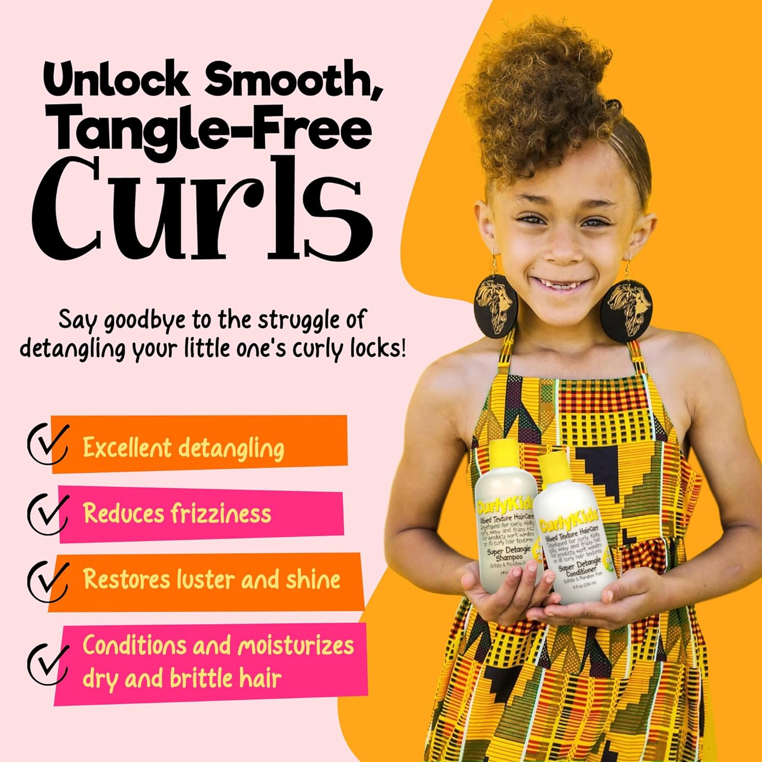 Advance Beauty Care Curly Kids Mixed Texture Hair Super Detangle Shampoo 236ml