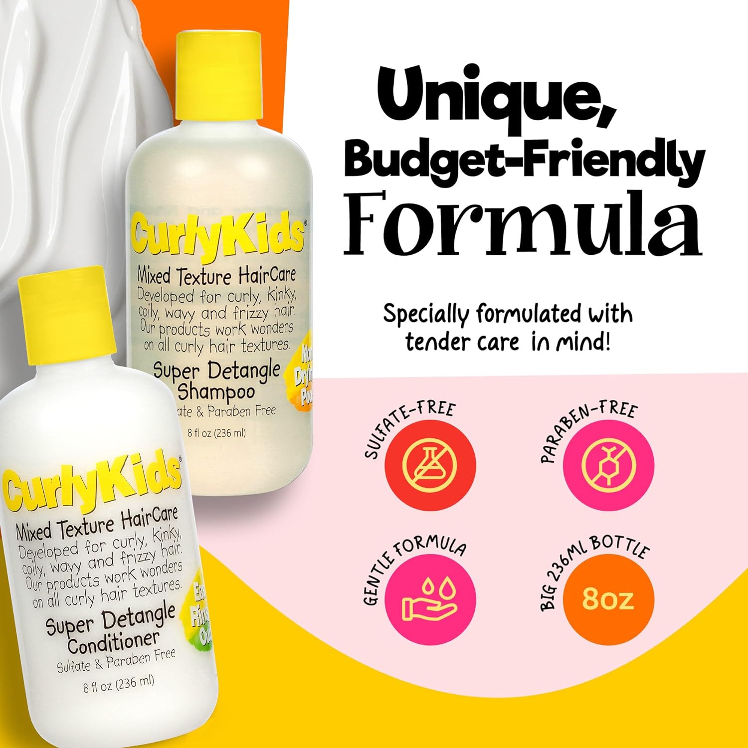 Advance Beauty Care Curly Kids Mixed Texture Hair Super Detangle Shampoo 236ml
