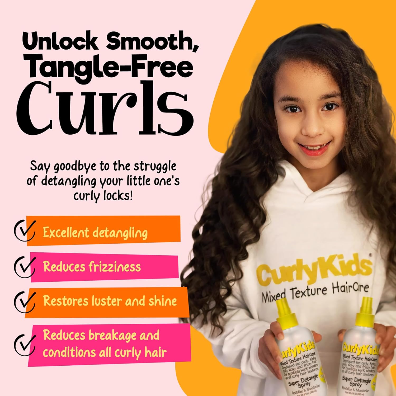 Advance Beauty Care Curly Kids Mixed Texture HairCare Super Detangle Spray 180ml