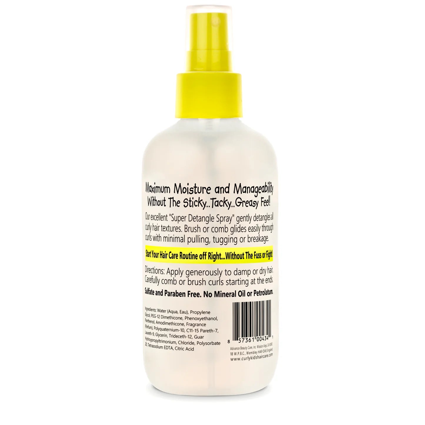 Advance Beauty Care Curly Kids Mixed Texture HairCare Super Detangle Spray 180ml