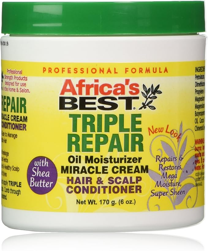 Africa's Best Triple Repair Oil Moisturizer Cream Hair & Scalp Conditioner 170g - Afro Hair Boutique