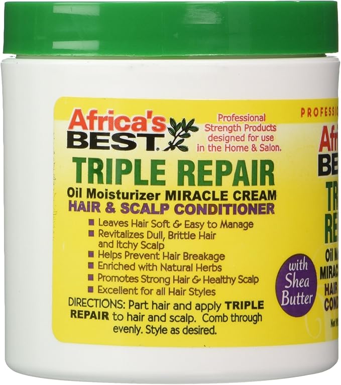 Africa's Best Triple Repair Oil Moisturizer Cream Hair & Scalp Conditioner 170g - Afro Hair Boutique