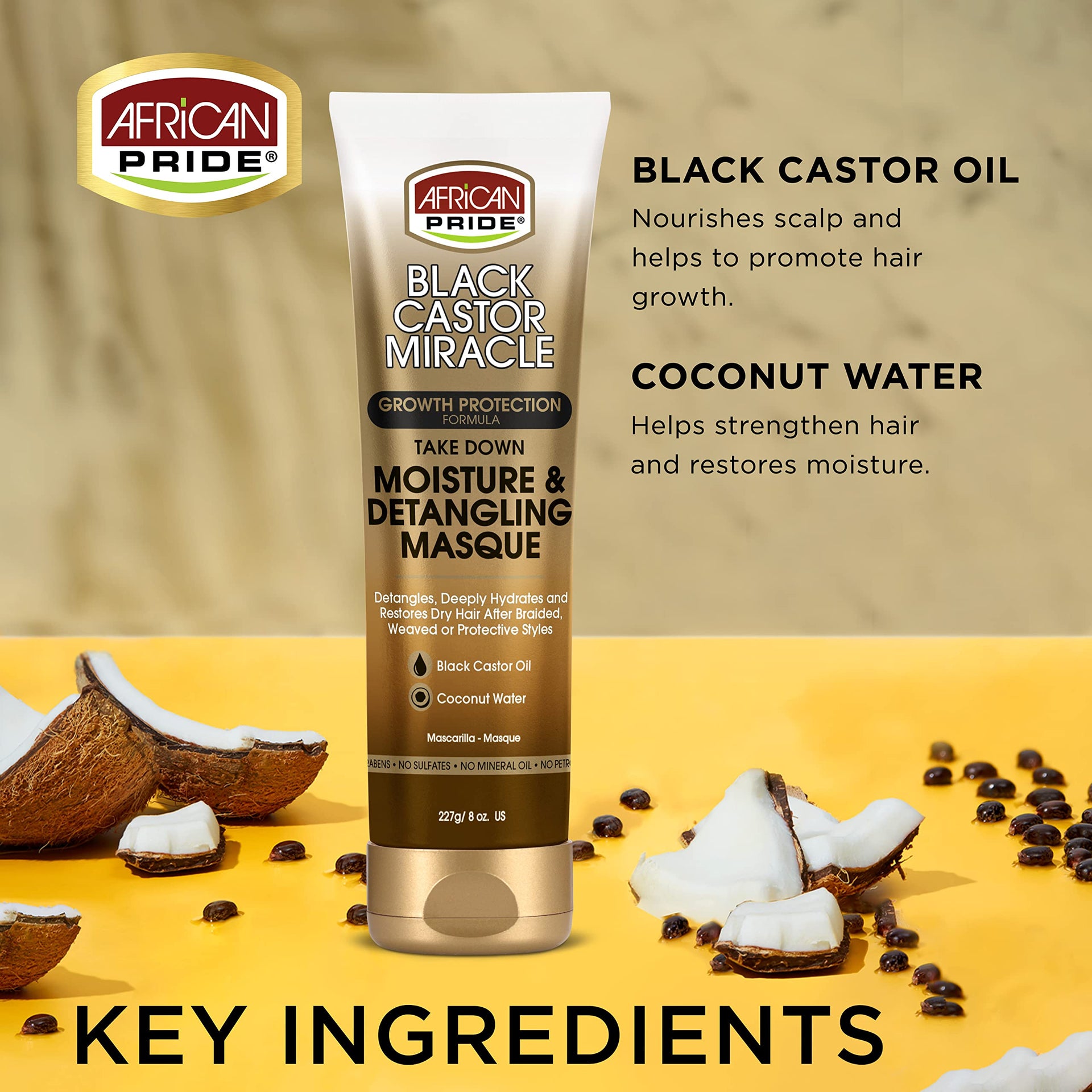 African Pride Black Castor Miracle Growth Protection Detangling Masque 270g - Afro Hair Boutique