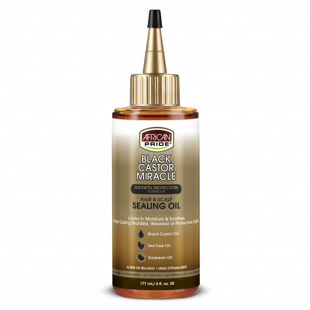African Pride Black Castor Miracle Hair And Scalp Sealing Oil 177ml - Afro Hair Boutique
