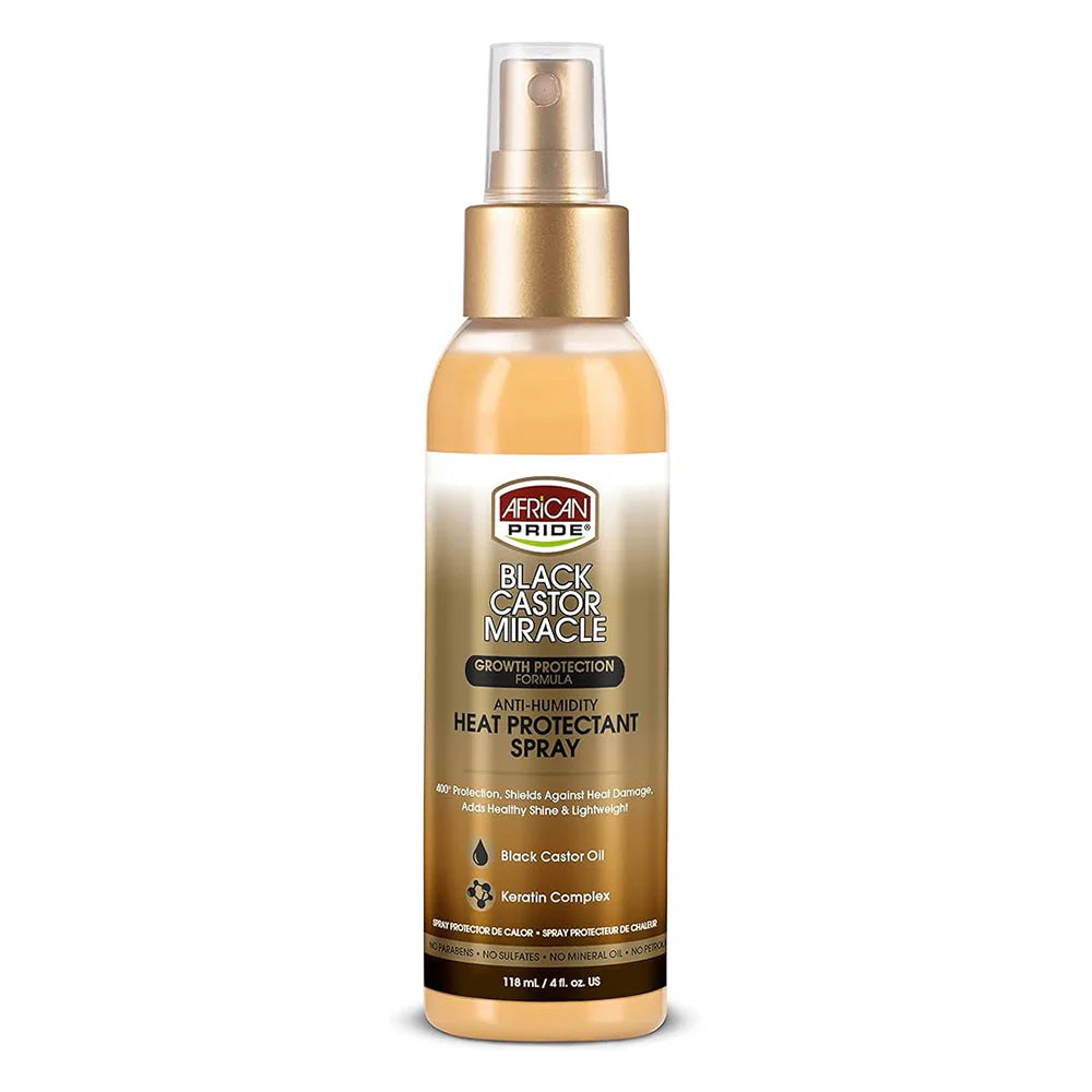 African Pride Black Castor Miracle Heat Protectant Spray Anti Humidity 118ml - Afro Hair Boutique