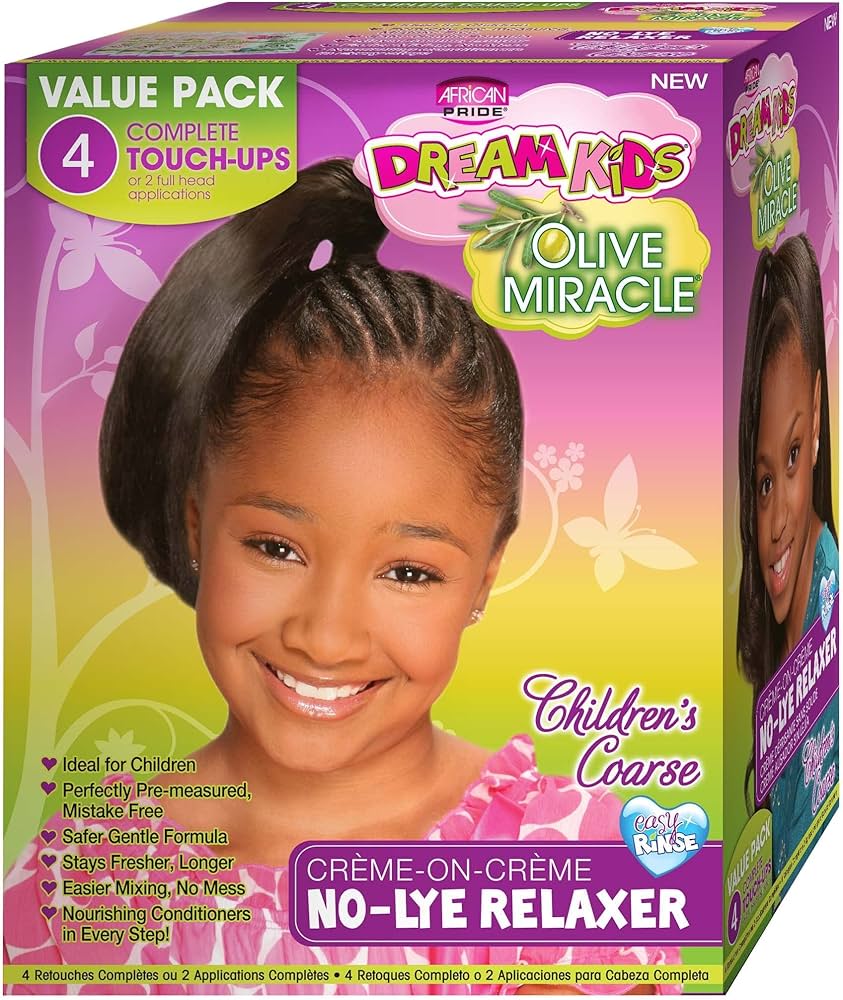 African Pride Dream Kids Olive Miracle Creme On Creme No Lye Relaxer 4 Touch Up