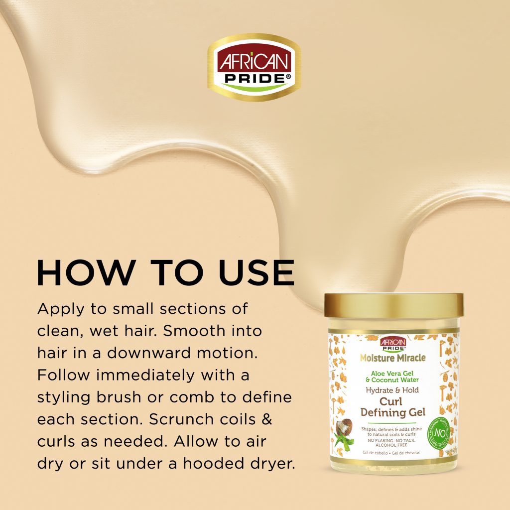African Pride Moisture Miracle Aloe And Coconut Water Curl Defining Gel 510g - Afro Hair Boutique