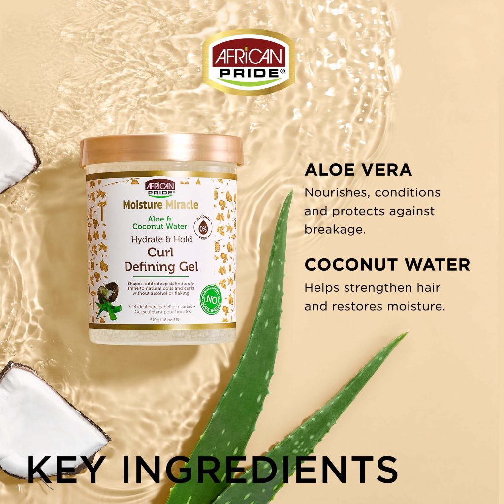 African Pride Moisture Miracle Aloe And Coconut Water Curl Defining Gel 510g - Afro Hair Boutique