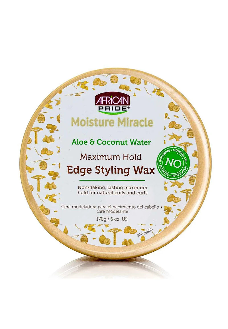 African Pride Moisture Miracle Aloe & Coconut Water Maximum Edge Styling Wax 170g - Afro Hair Boutique