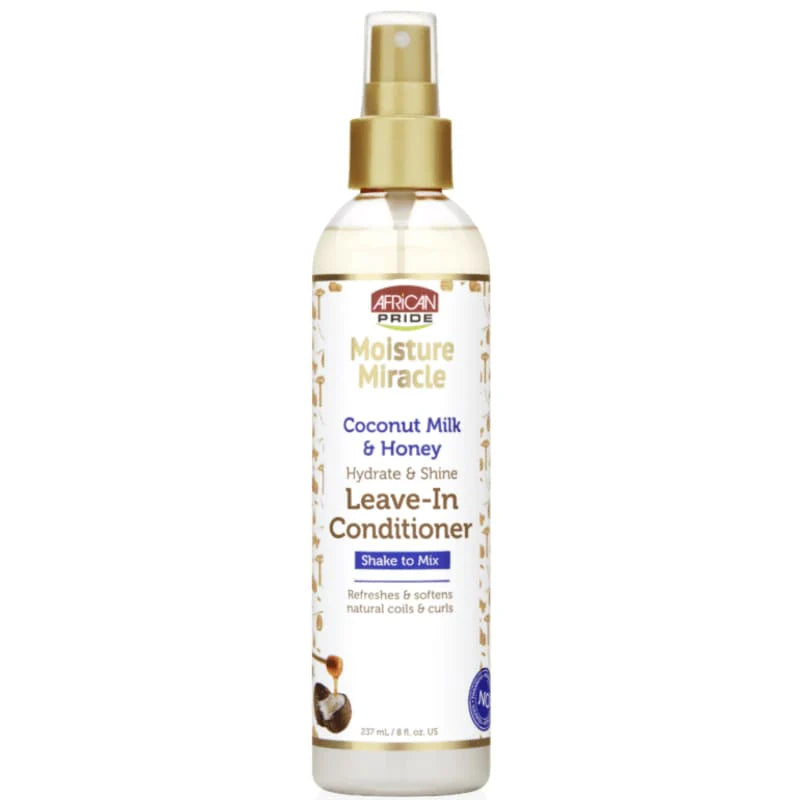 African Pride Moisture Miracle Coconut Milk And Honey Leave In Conditioner 237ml - Afro Hair Boutique