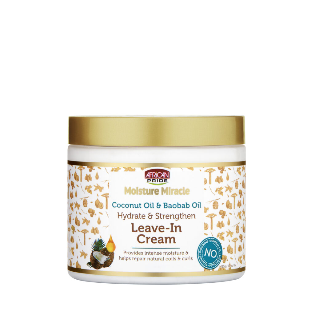 African Pride Moisture Miracle Coconut Oil And Boabab Oil Leave In Cream 425g - Afro Hair Boutique
