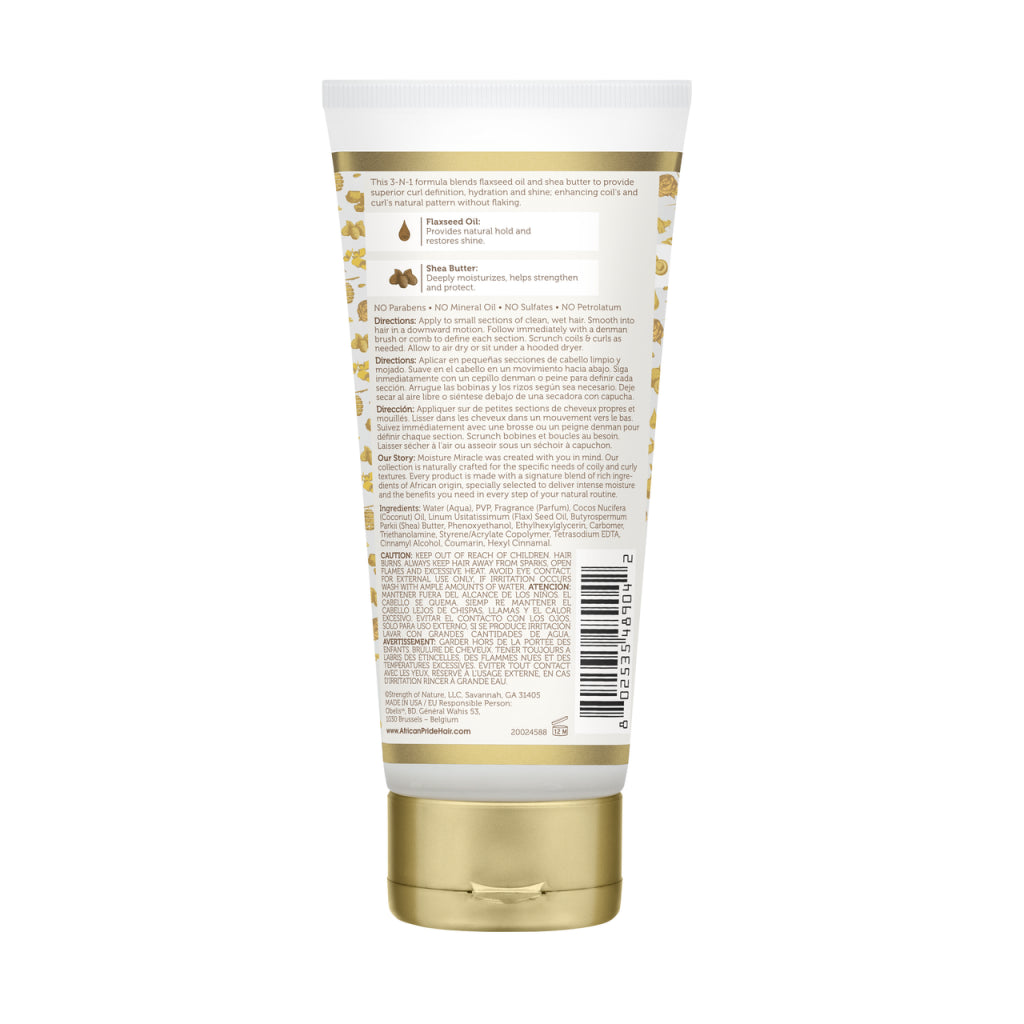 African Pride Moisture Miracle Flaxseed Oil And Shea Butter Gel N Cream 170g - Afro Hair Boutique
