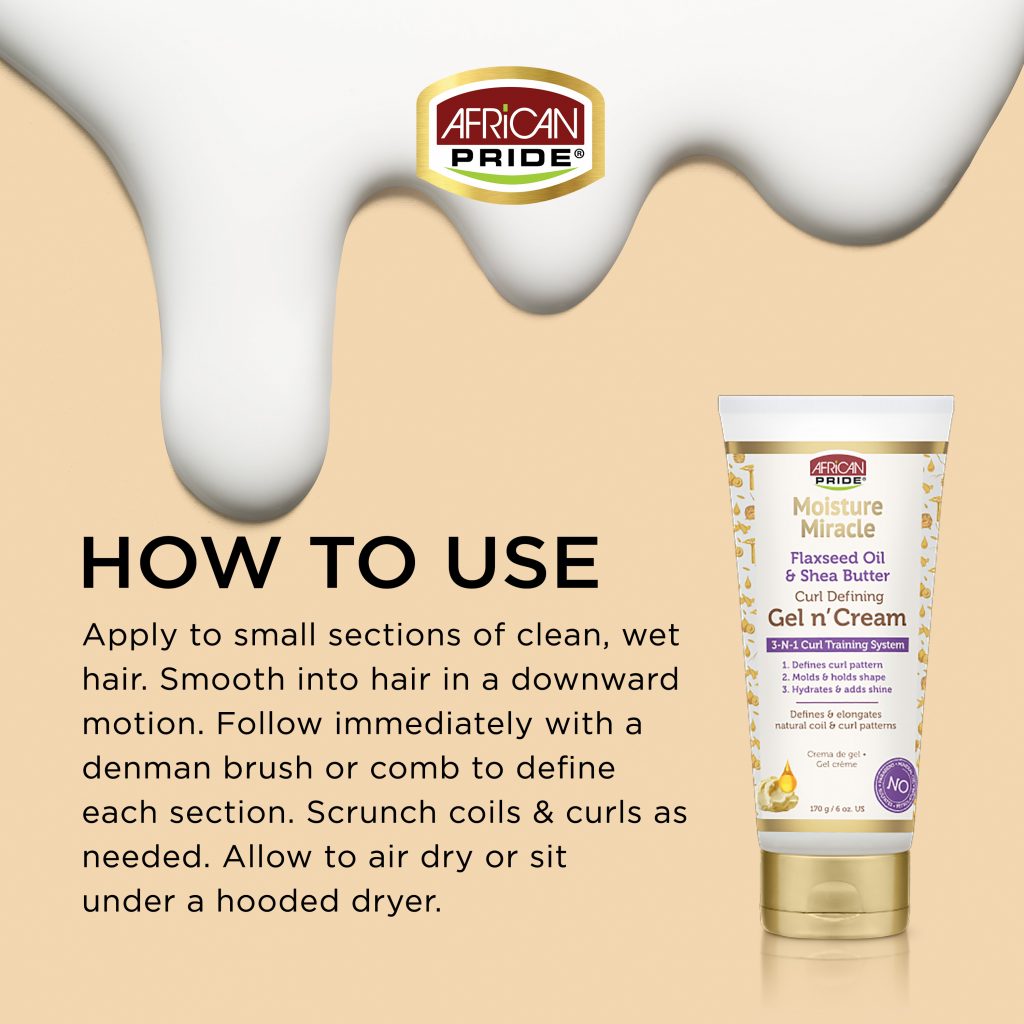 African Pride Moisture Miracle Flaxseed Oil And Shea Butter Gel N Cream 170g - Afro Hair Boutique