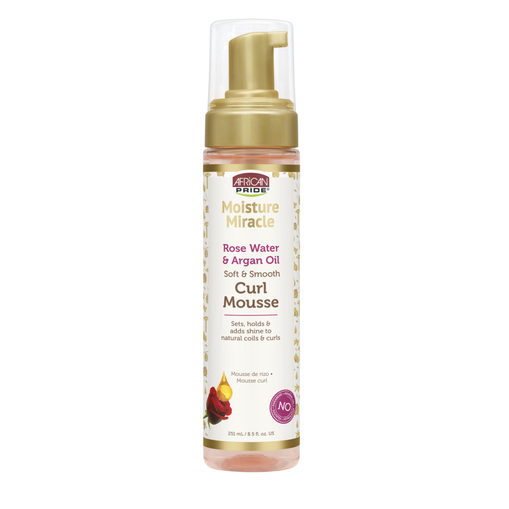 African Pride Moisture Miracle Rose Water And Argan Oil Curl Mousse 251ml - Afro Hair Boutique