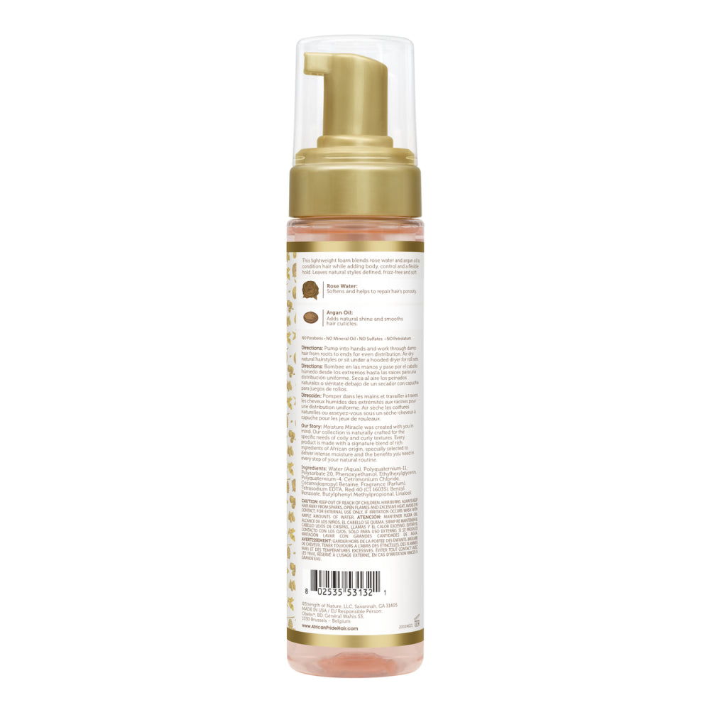 African Pride Moisture Miracle Rose Water And Argan Oil Curl Mousse 251ml - Afro Hair Boutique