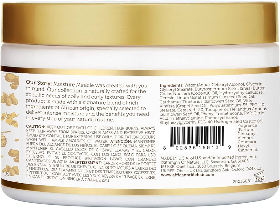 African Pride Moisture Miracle Shea Butter And Flaxseed Oil Curling Cream 340g - Afro Hair Boutique