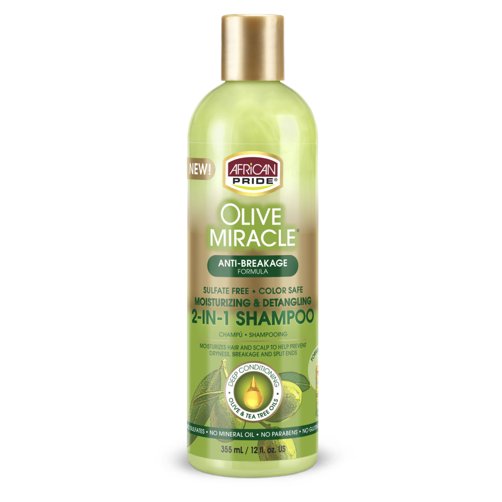 African Pride Olive Miracle AntiBreakage 2In1 Moisturizing & Detangling Shampoo - Afro Hair Boutique