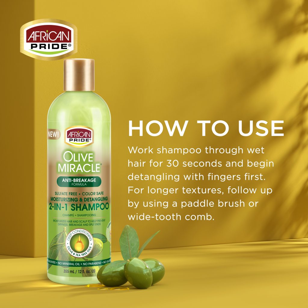African Pride Olive Miracle AntiBreakage 2In1 Moisturizing & Detangling Shampoo - Afro Hair Boutique