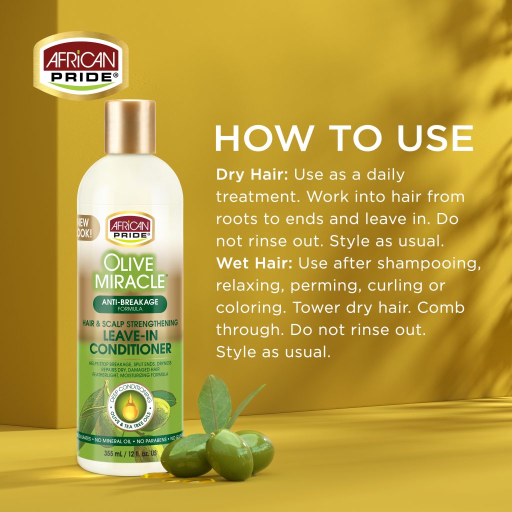 African Pride Olive Miracle Anti-Breakage Hair & Scalp Leave in Conditioner 12Oz - Afro Hair Boutique