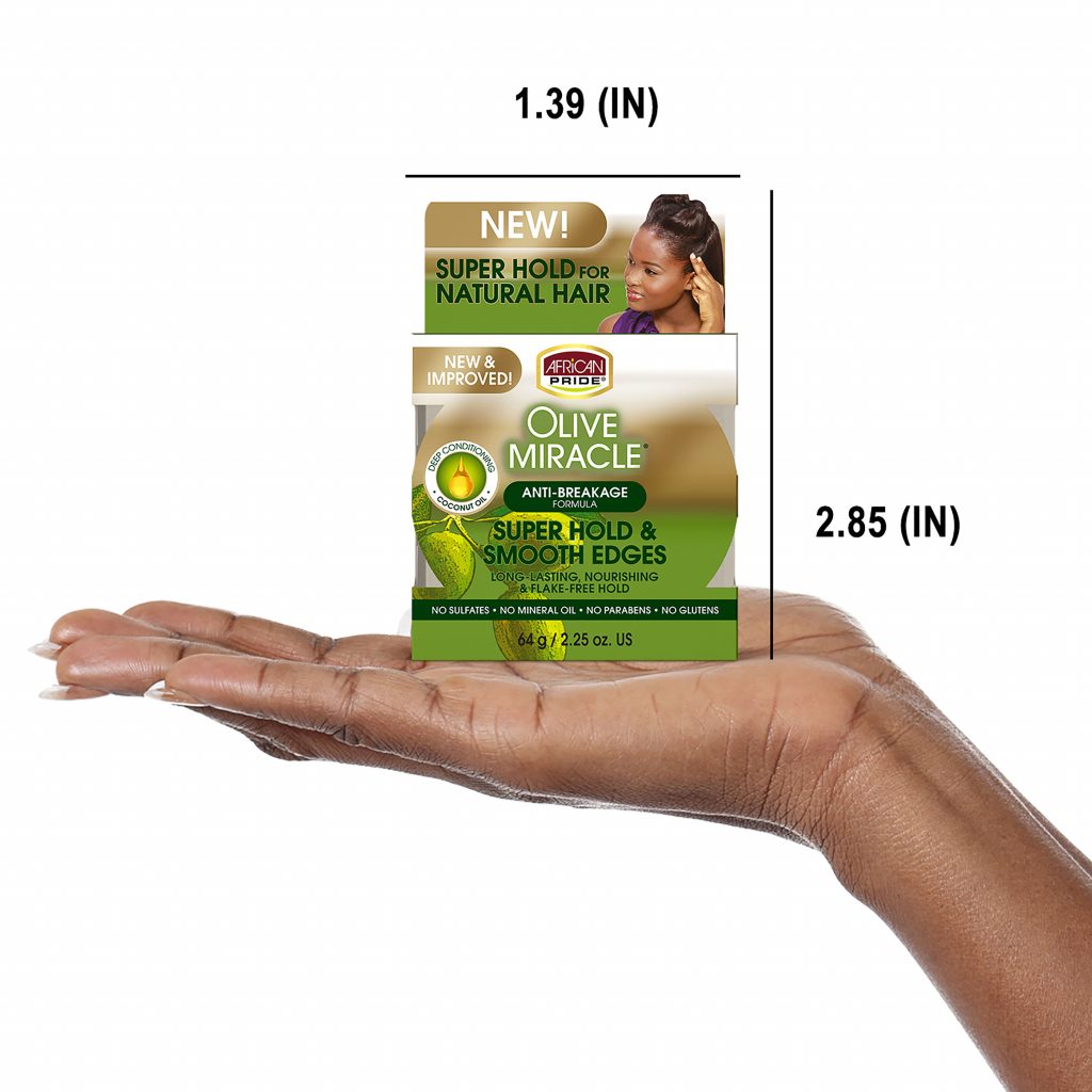 African Pride Olive Miracle Anti-Breakage Super Hold Smooth Edges Hair Gel 64g - Afro Hair Boutique