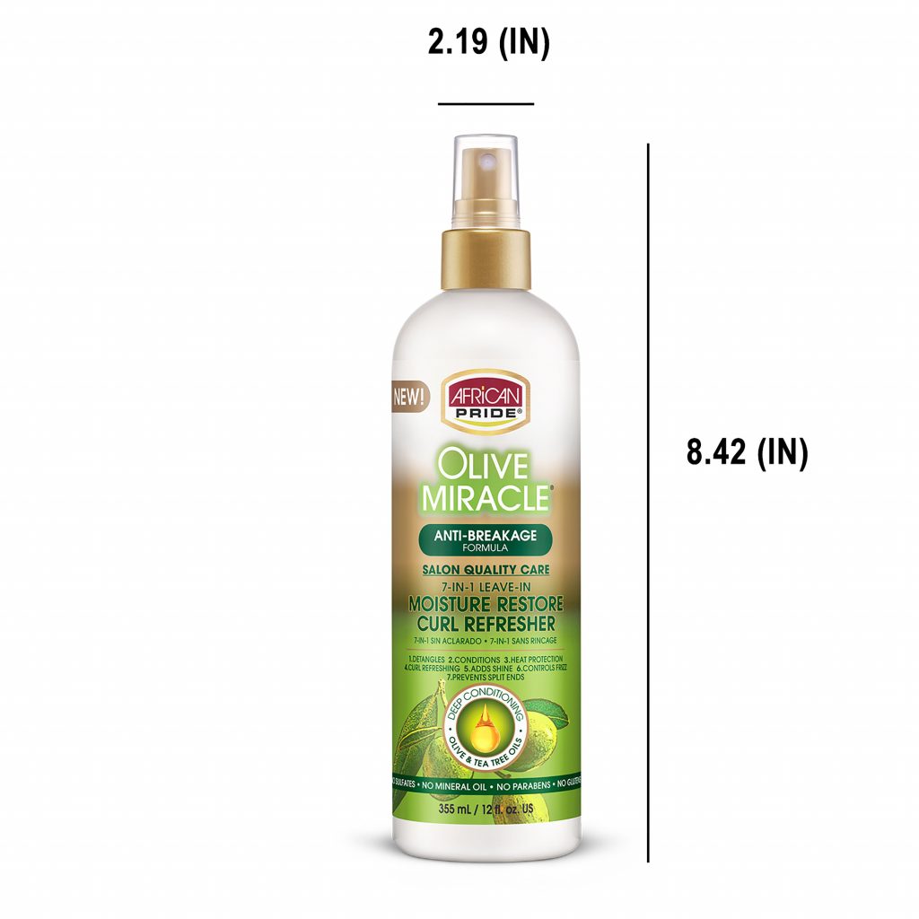 African Pride Olive Miracle Moisture Restore Curl Refresher 355ml - Afro Hair Boutique