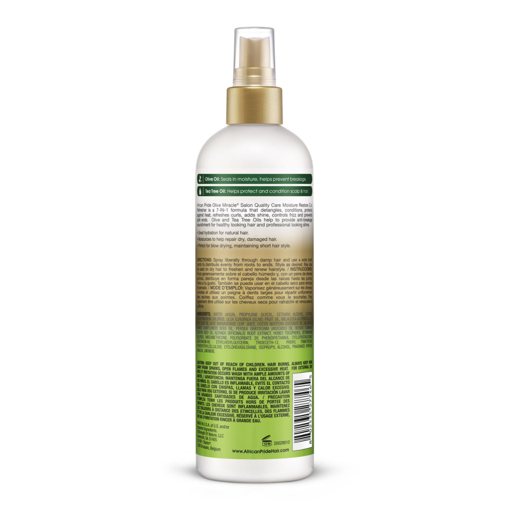 African Pride Olive Miracle Moisture Restore Curl Refresher 355ml - Afro Hair Boutique
