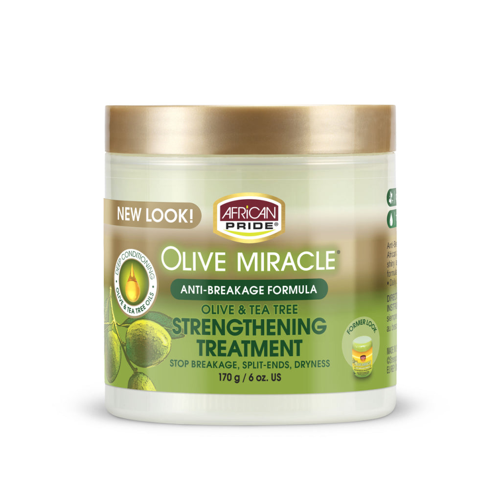 African Pride Olive Miracle Olive And Tea Tree Strengthening Treatment - Afro Hair Boutique