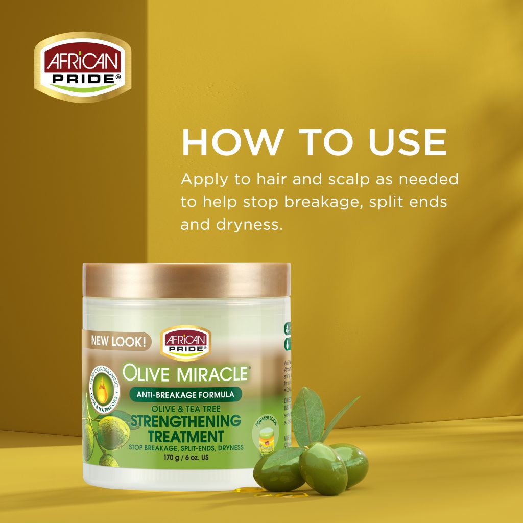 African Pride Olive Miracle Olive And Tea Tree Strengthening Treatment - Afro Hair Boutique