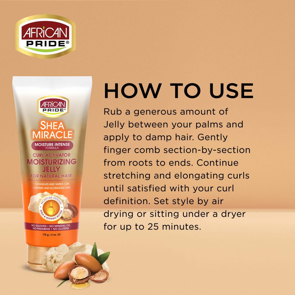 African Pride Shea Butter Miracle Curl Activator Moisturizing Jelly 170g - Afro Hair Boutique
