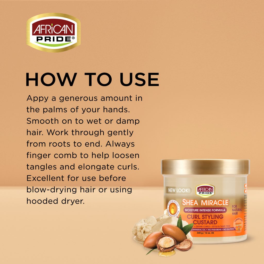 African Pride Shea Butter Miracle Moisture Intense Curl Styling Custard 340g - Afro Hair Boutique
