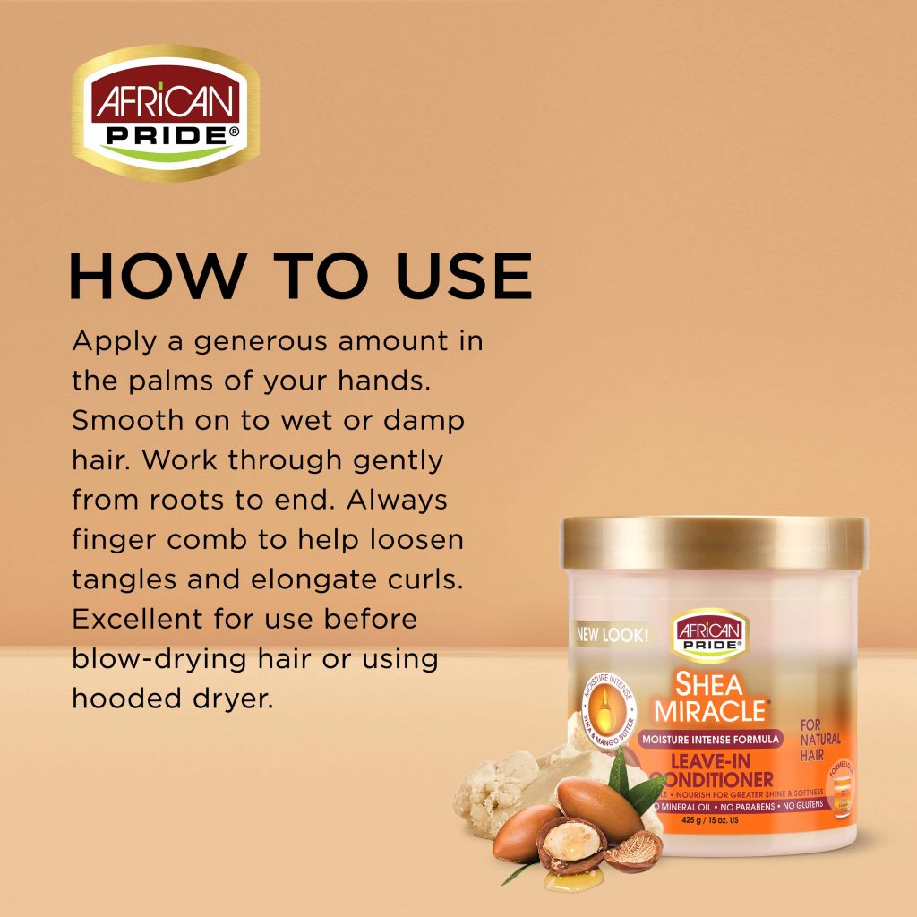 African Pride Shea Butter Moisture Intense Miracle Leave in Conditioner 425g - Afro Hair Boutique