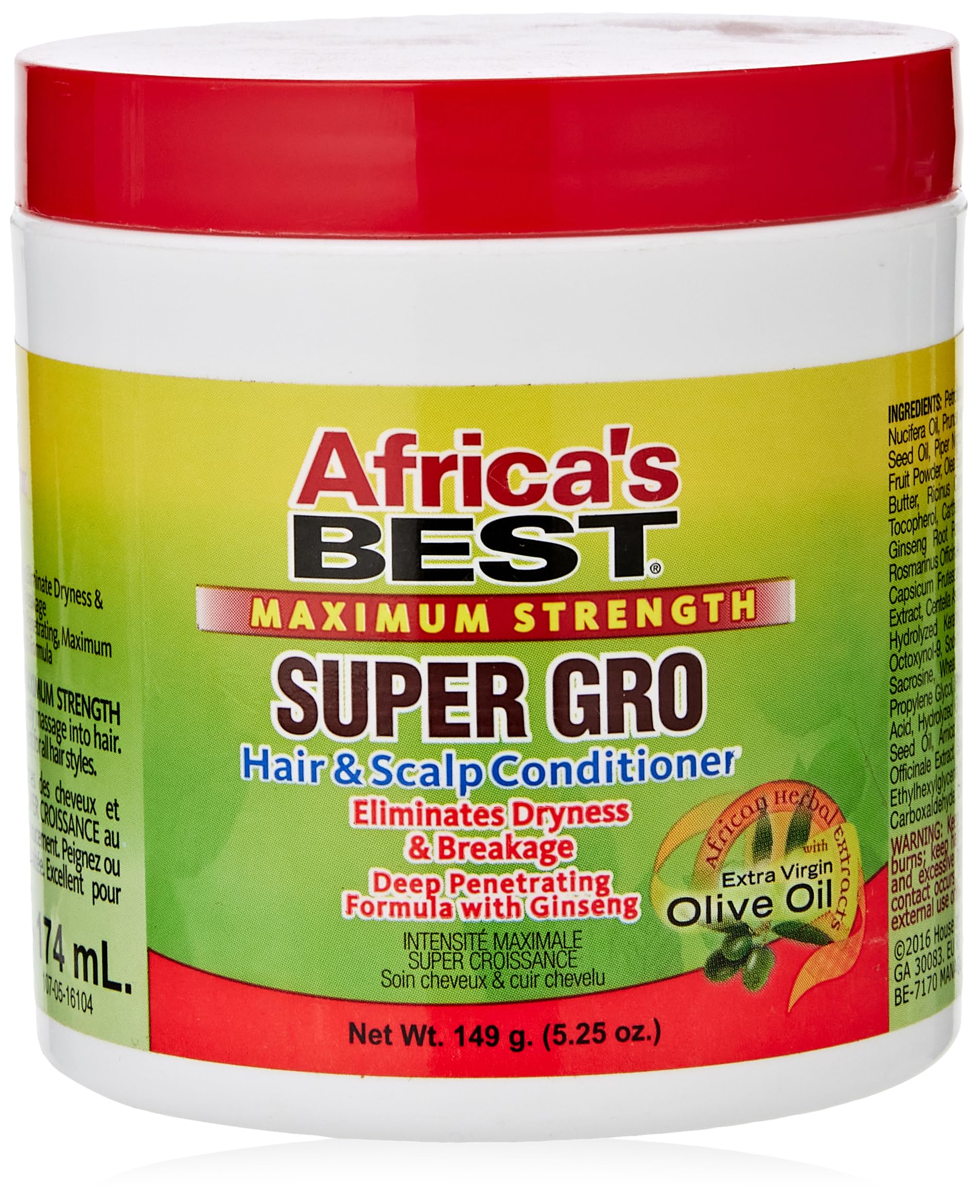 Africas Best Maximum Strength Super Gro Hair And Scalp Conditioner 149g - Afro Hair Boutique