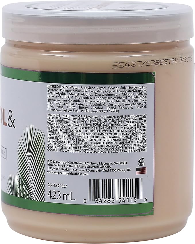 Africa's Best Originals Cholesterol & Tea Tree Oil Leave In Conditioner 426g - Afro Hair Boutique