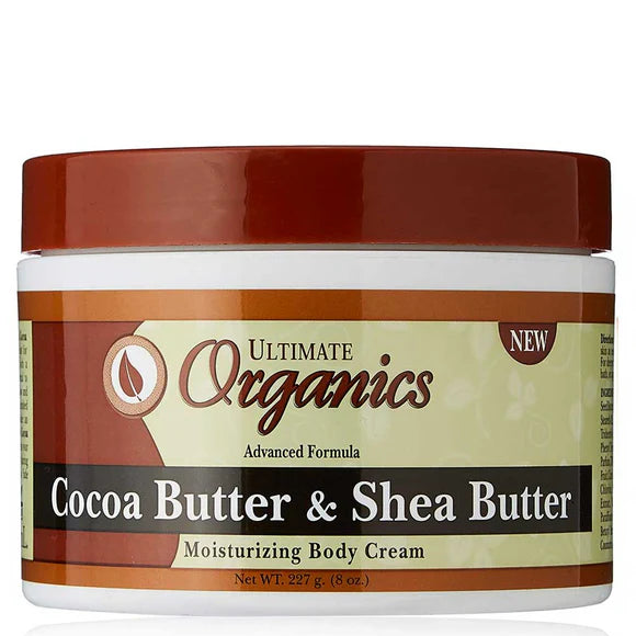 Africas Best Ultimate Organics Cocoa Butter And Shea Butter Cream 227g - Afro Hair Boutique