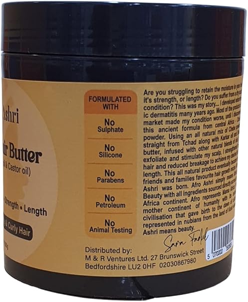 Afro Ashri Chebe Hair Growth Butter With Karkar Oil & Castor Oil 225g/375g