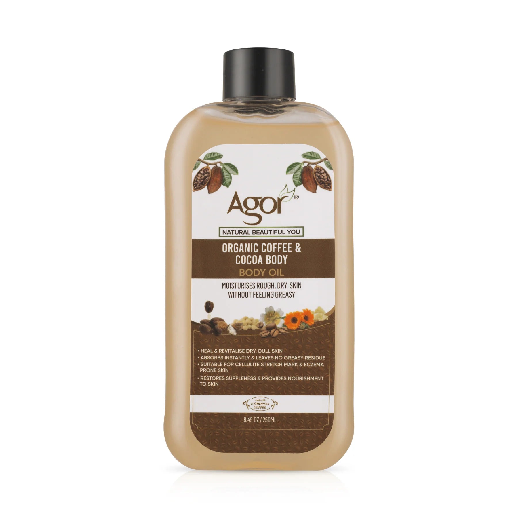 Agor Organic Coffee And Cocoa Body Oil 250ml
