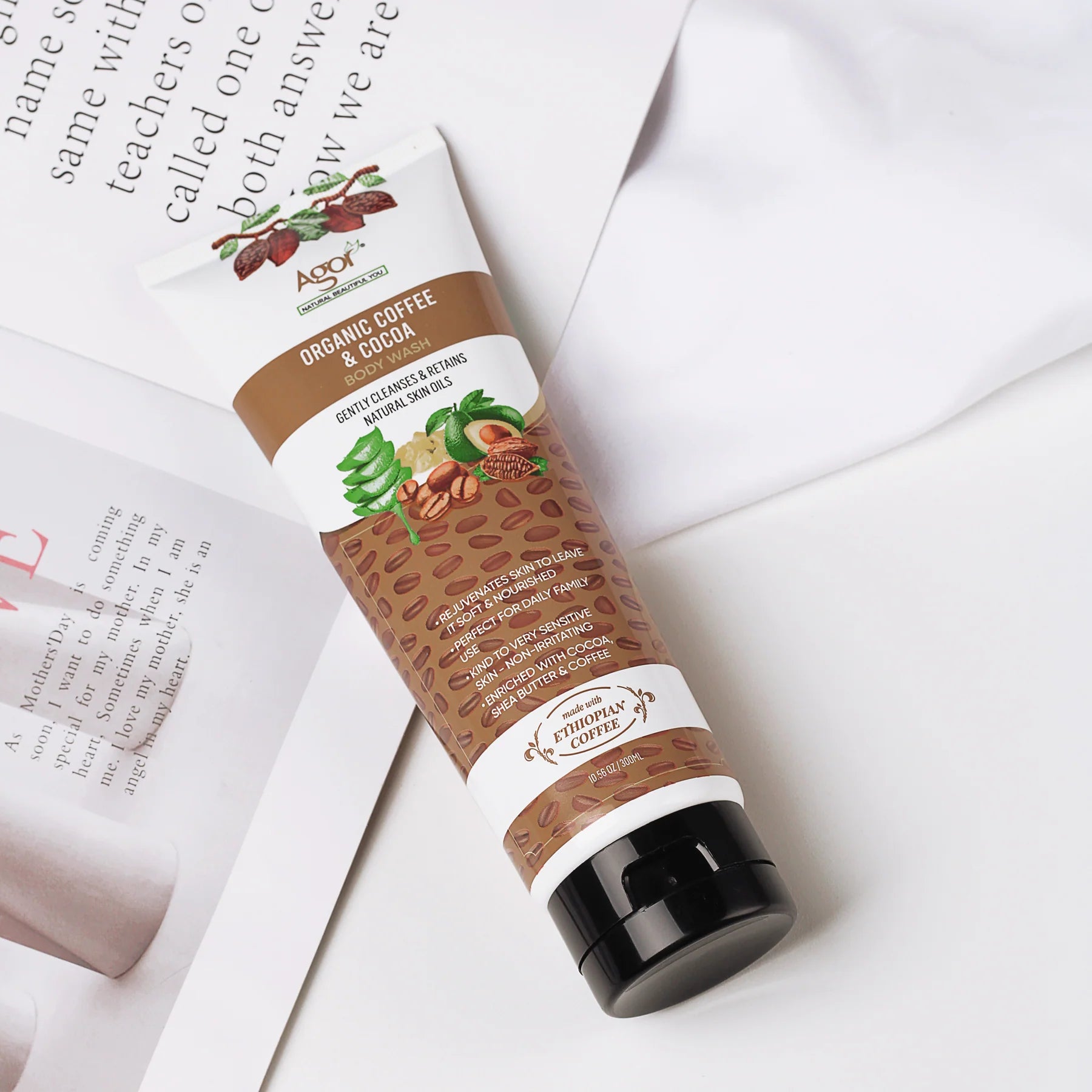 Agor Organic Coffee And Cocoa Body Wash 300ml