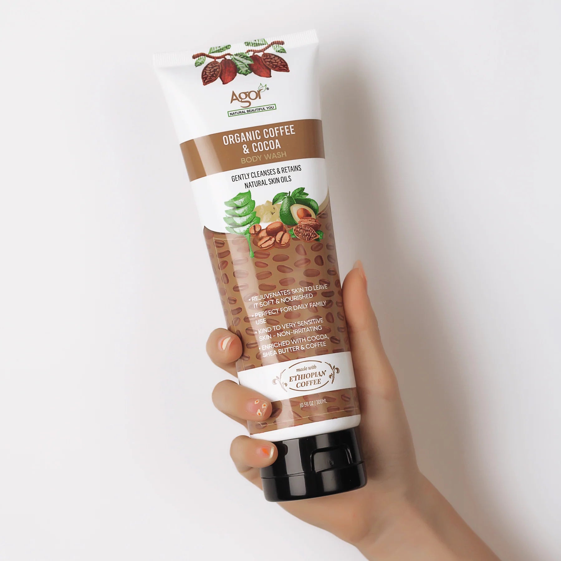 Agor Organic Coffee And Cocoa Body Wash 300ml