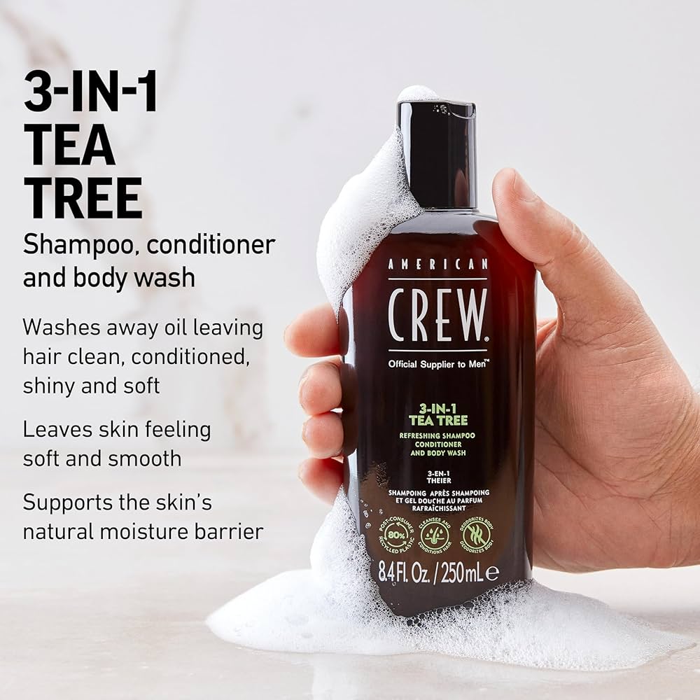 American Crew Tea Tree 3 In One Shampoo Conditioner And Body Wash 450ml
